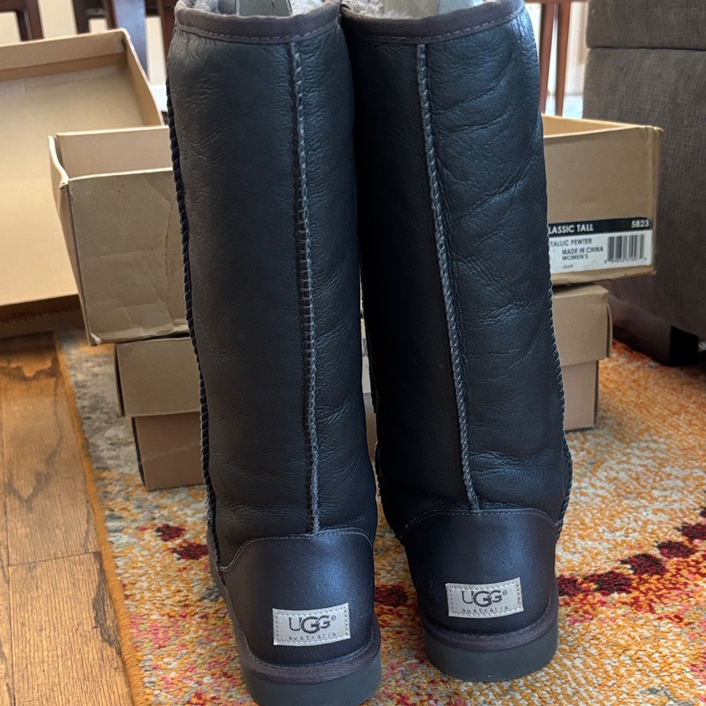 UGG Classic Tall Metallic Pewter Boot